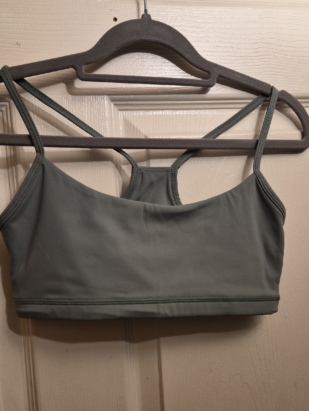 Adanola Double-Strap Light Support Sports Bralette in Sage Green